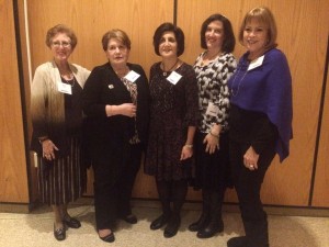 Pictured from left Bobbi Gorban, Seaboard Region Torah Fund VP, Ellen Bresnick, Sisterhood TF chair, Debbi Goldich,International TF chair, Julia Loeb, Region President and Rita Wertlieb, chair of Torah Fund Special Project