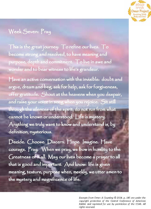 Week Seven: Pray